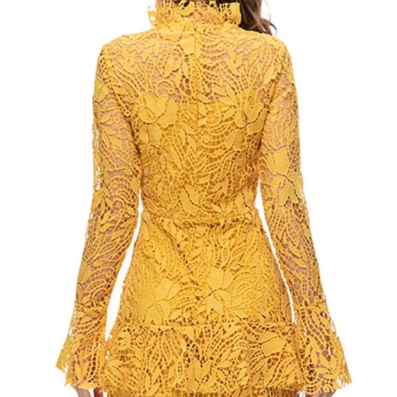 Glory Connection Yellow Rebekah Ruffle Lace Maxi Elegant Dress NWT - Picture 4 of 16